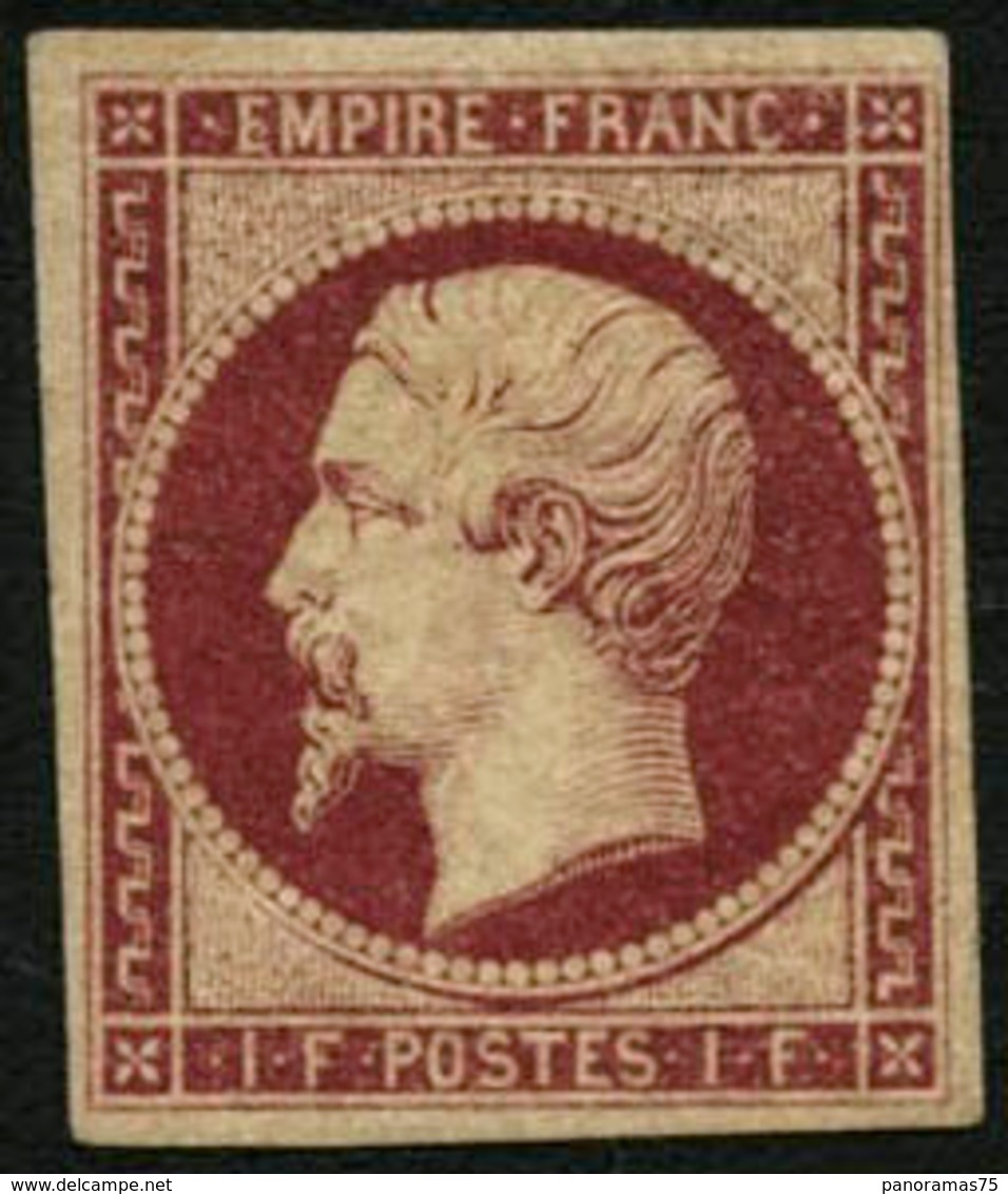 ** N°18 1F Carmin, Signé Calves - TB - 1853-1860 Napoleon III