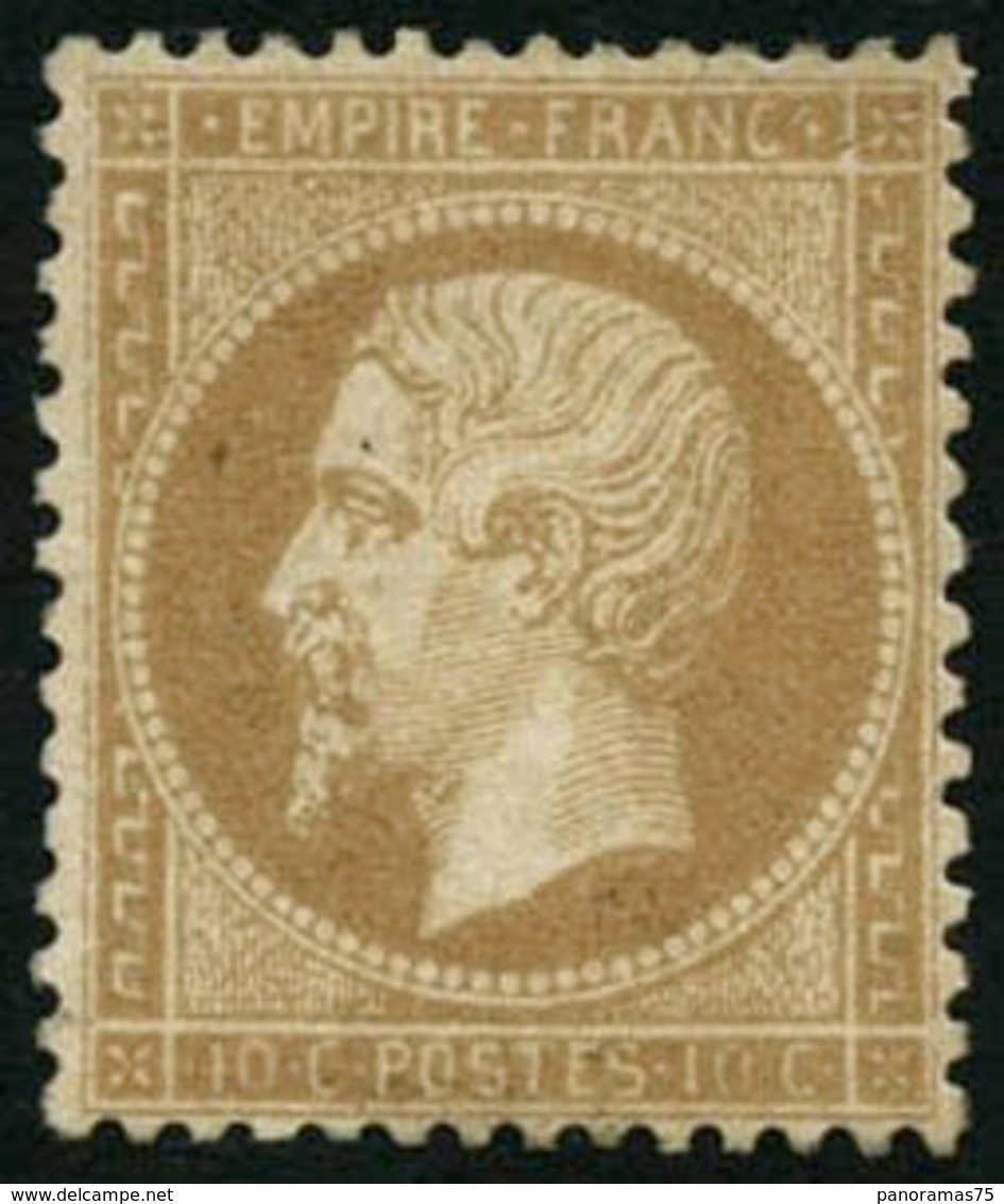 * N°21 10c Bistre, Fraicheur Postale, Signé Brun - TB - 1862 Napoleon III