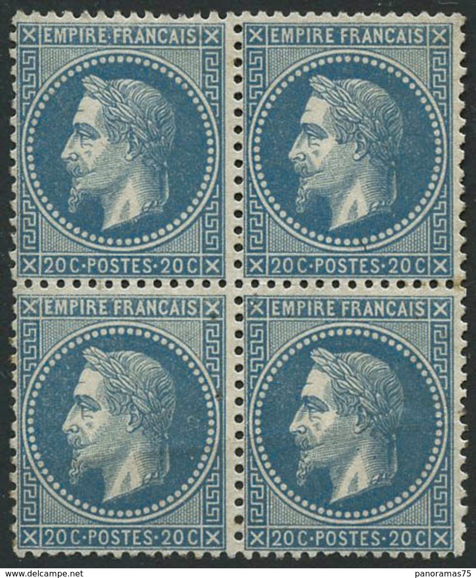 ** N°29B 20c Bleu, Bloc De 4 - TB - 1863-1870 Napoléon III. Laure