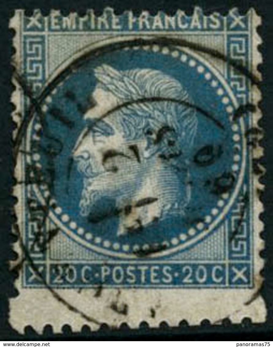 Oblit. N°29B 20c Bleu, Type II Superbe Variété De Piquage - TB - 1863-1870 Napoleon III Gelauwerd