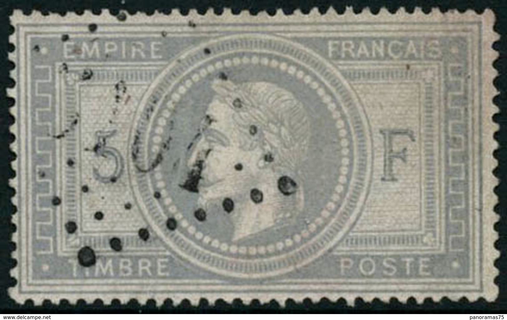 Oblit. N°33 5F Empire, Signé Brun  - TB - 1863-1870 Napoleon III Gelauwerd
