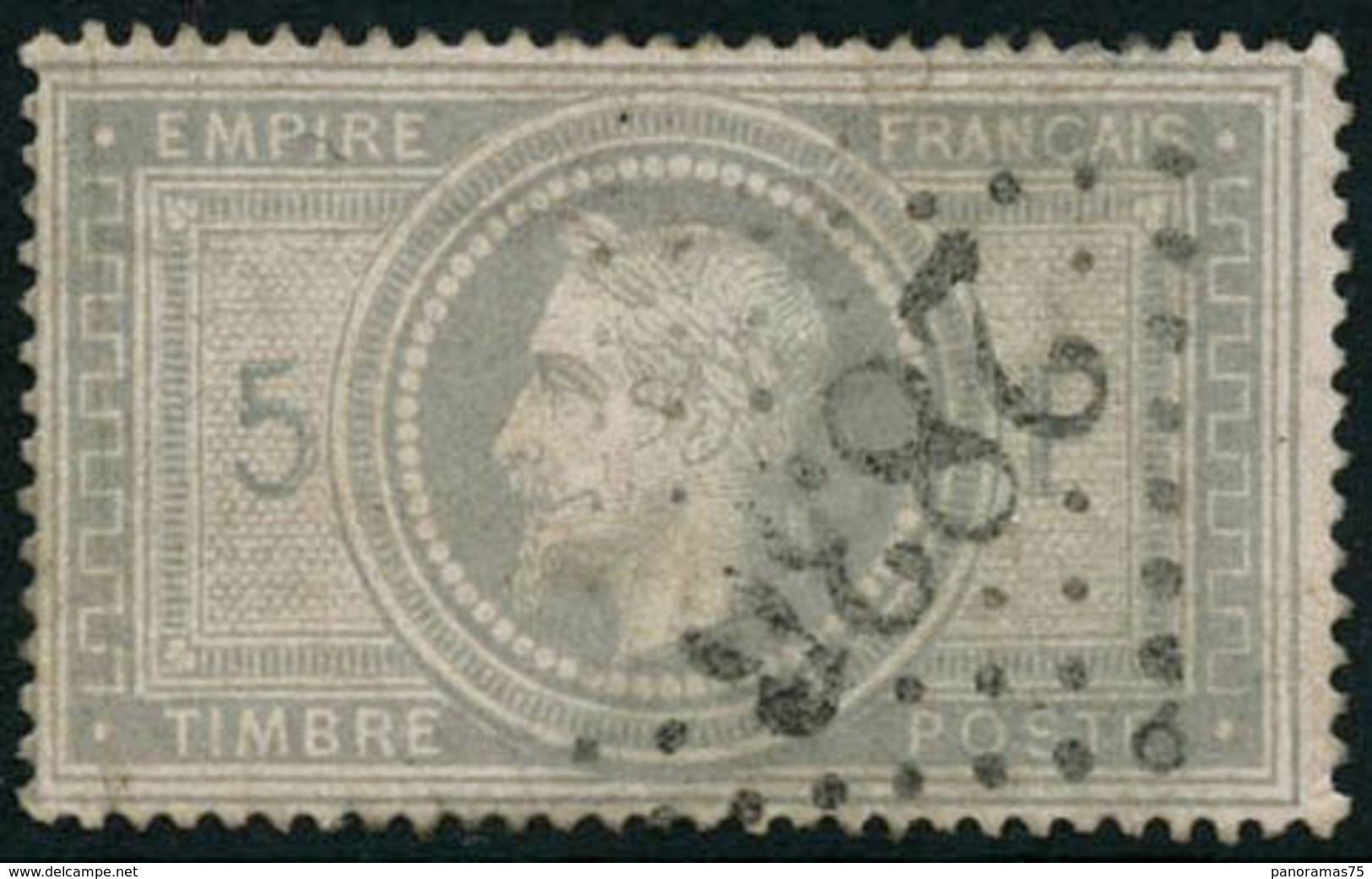 Oblit. N°33 5F Empire, Papier Légèrement Peluré Au Verso - B - 1863-1870 Napoleon III Gelauwerd