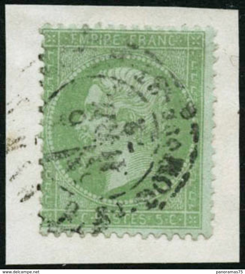 Oblit. N°35 5c Vert Pâle S/bleu, Paire - TB - 1863-1870 Napoléon III. Laure