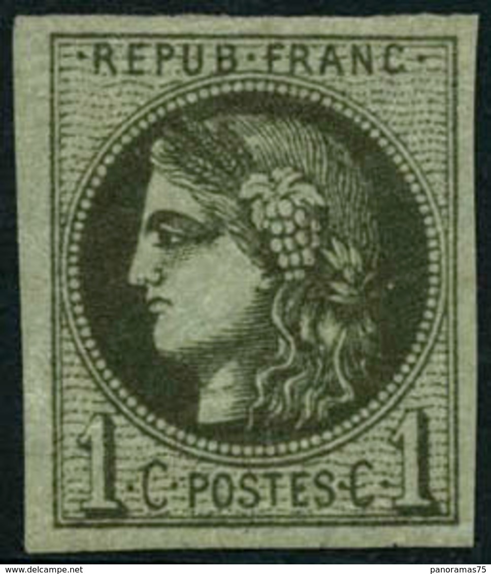 ** N°39Ab 1c Olive Foncé, R1 - TB - 1870 Uitgave Van Bordeaux