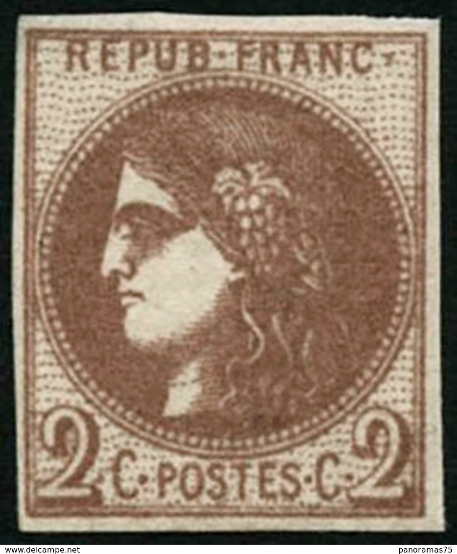 ** N°40Aa 2c Chocolat, R1 - TB - 1870 Uitgave Van Bordeaux