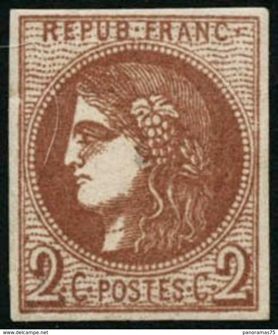 ** N°40B 2c Brun-rouge, R2 Signé JF Brun - TB - 1870 Uitgave Van Bordeaux