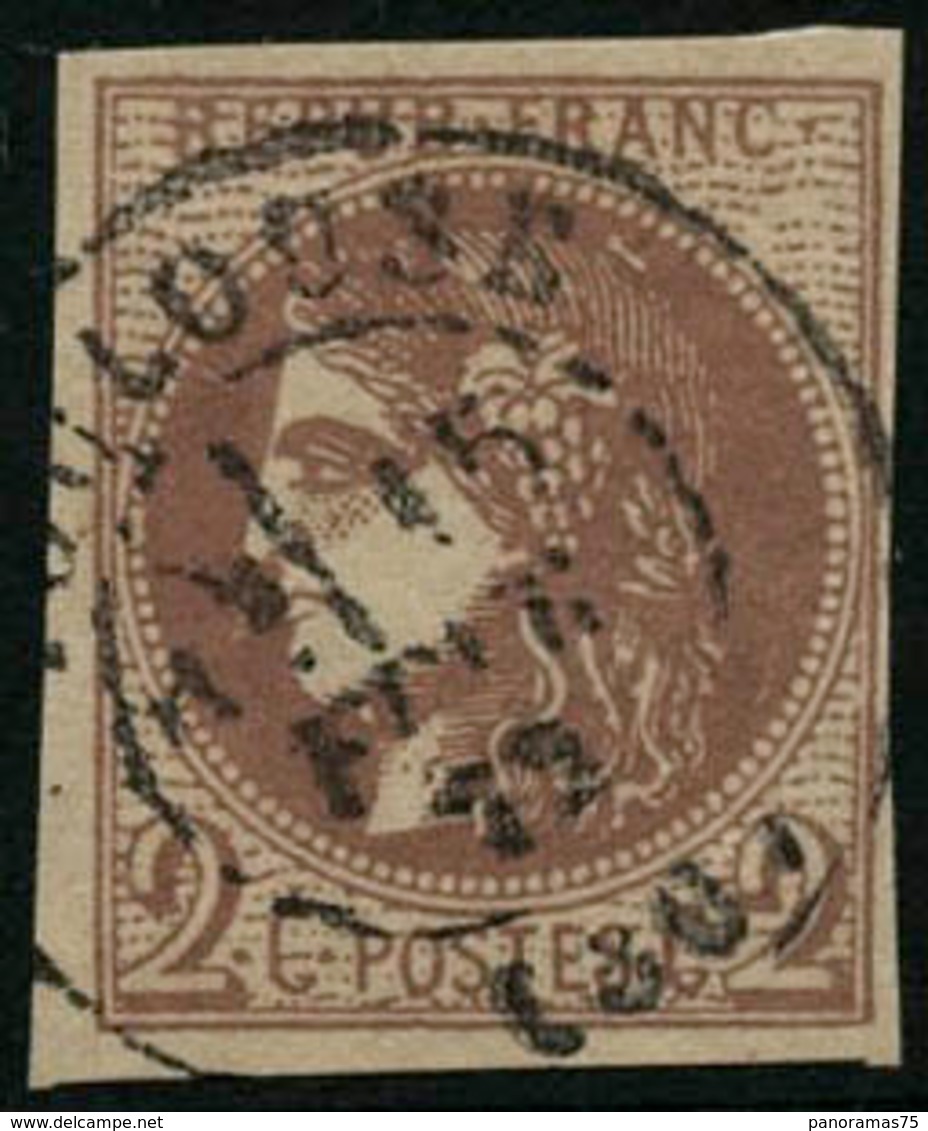 Oblit. N°40B 2c Brun-rouge, R2 - TB - 1870 Uitgave Van Bordeaux