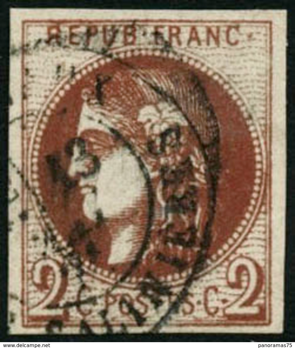 Oblit. N°40Bd 2c Brun-rouge Foncé - TB - 1870 Ausgabe Bordeaux