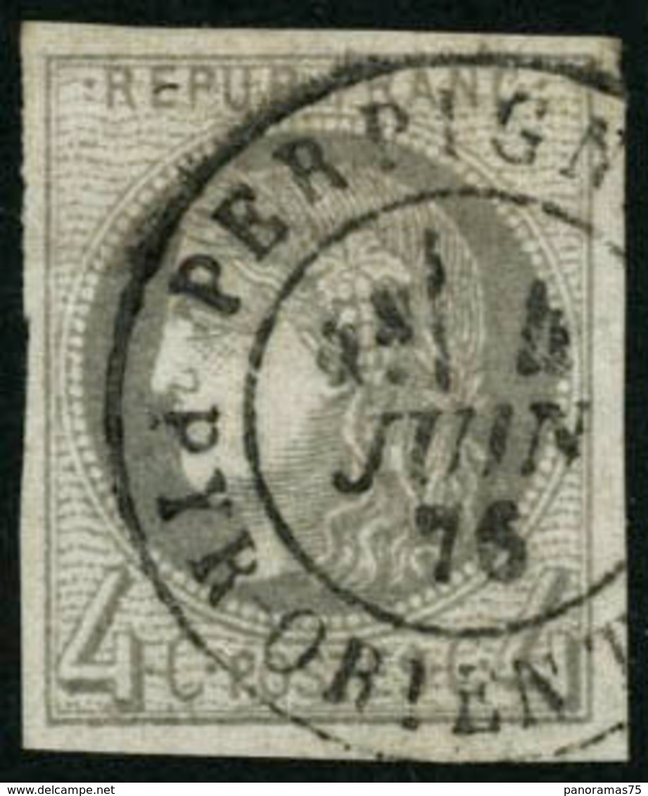 Oblit. N°41Ba 4c Gris Jaunâtre, R2 - TB - 1870 Ausgabe Bordeaux