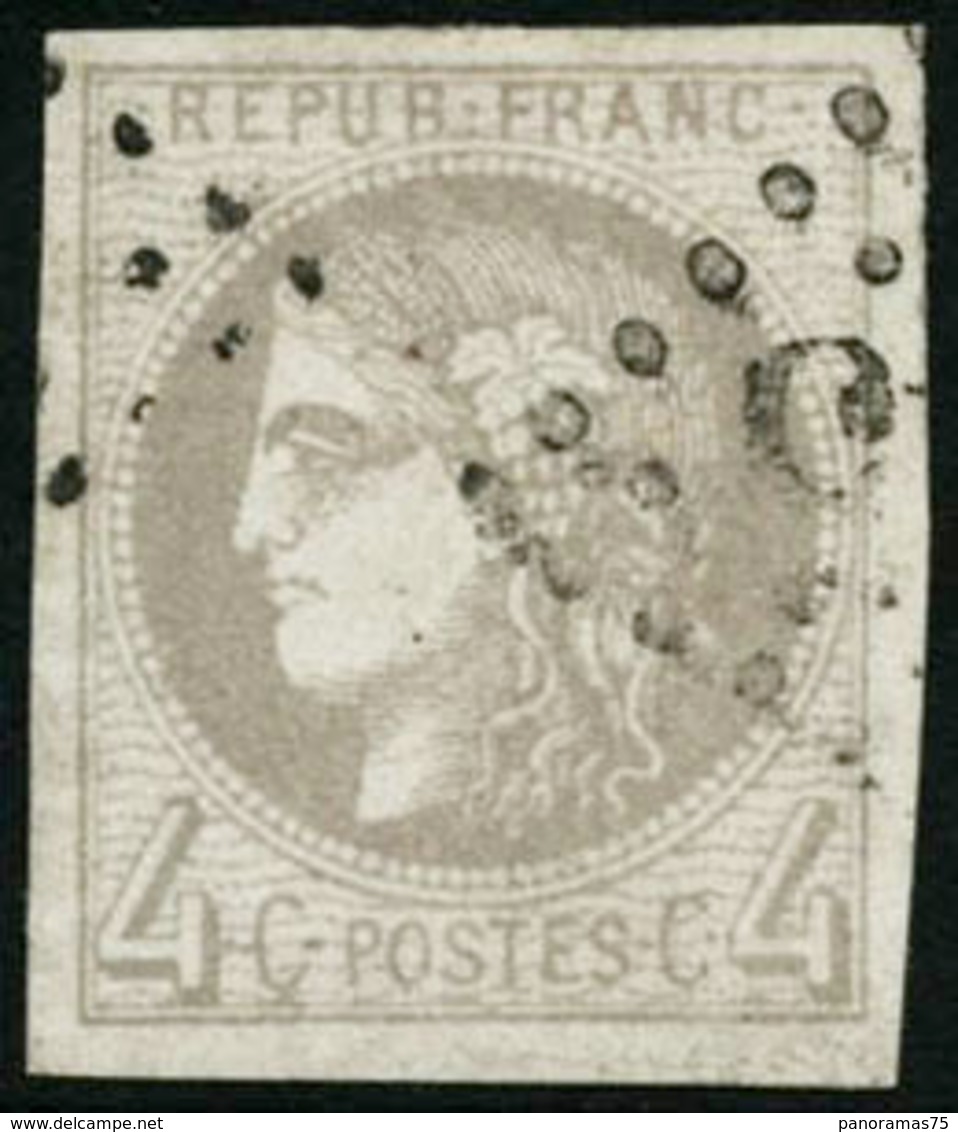 Oblit. N°41Bd 4c Gris Foncé R2 - TB - 1870 Ausgabe Bordeaux