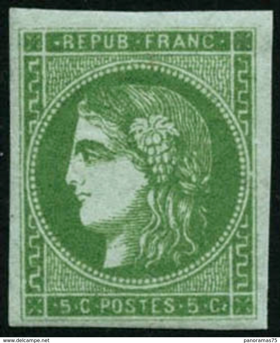 ** N°42B 5c Vert-jaune, R2 - TB - 1870 Ausgabe Bordeaux