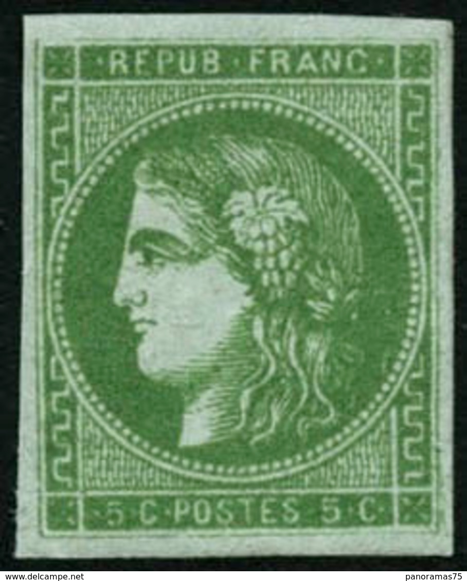 ** N°42B 5c Vert-jaune, R2 - TB - 1870 Ausgabe Bordeaux