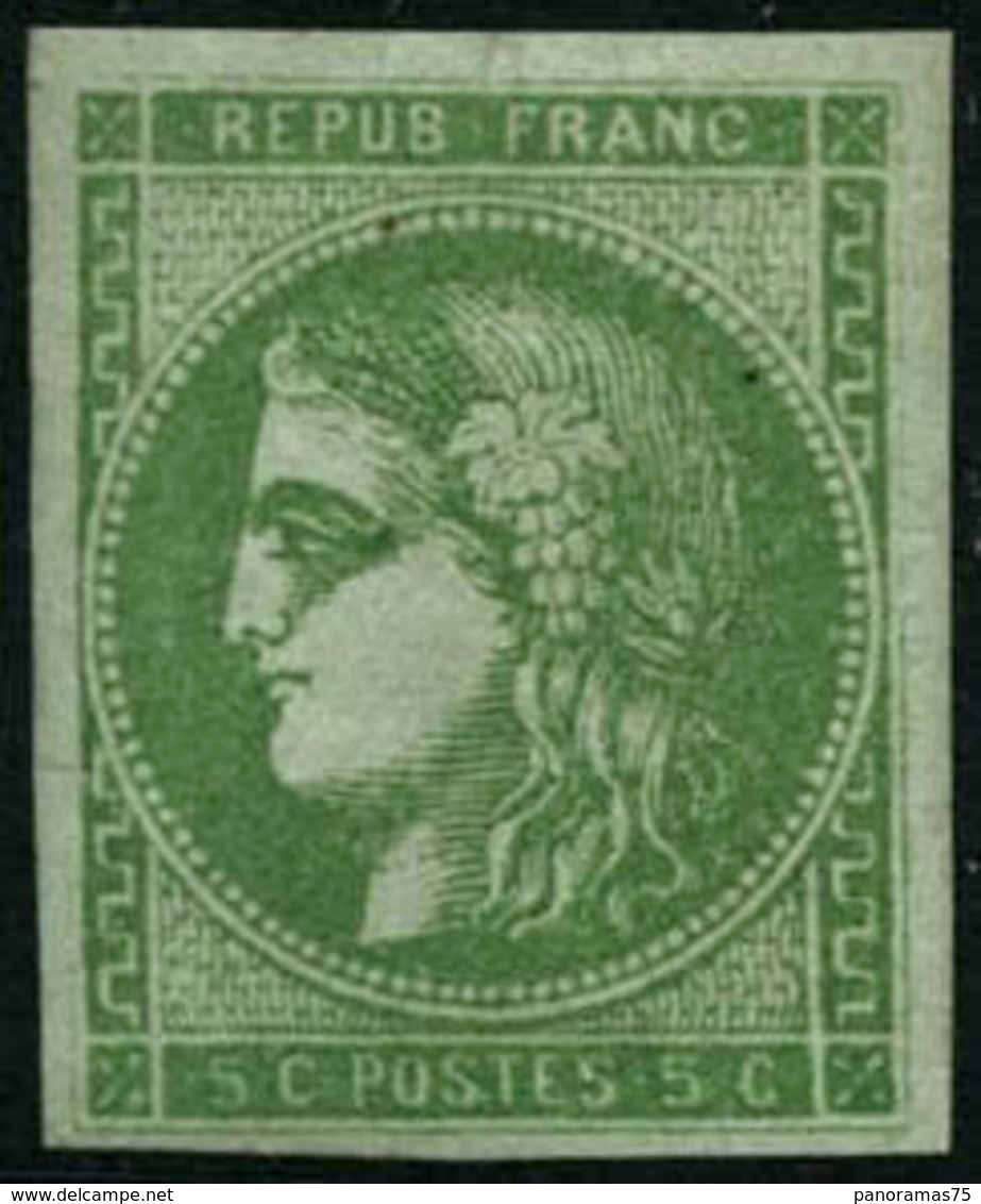 ** N°42B 5c Vert-jaune, R2 - TB - 1870 Uitgave Van Bordeaux