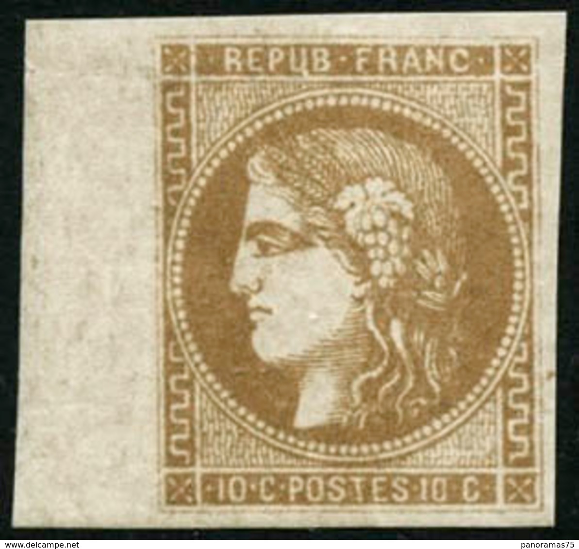 ** N°43A 10c Bistre, R1 - TB - 1870 Uitgave Van Bordeaux