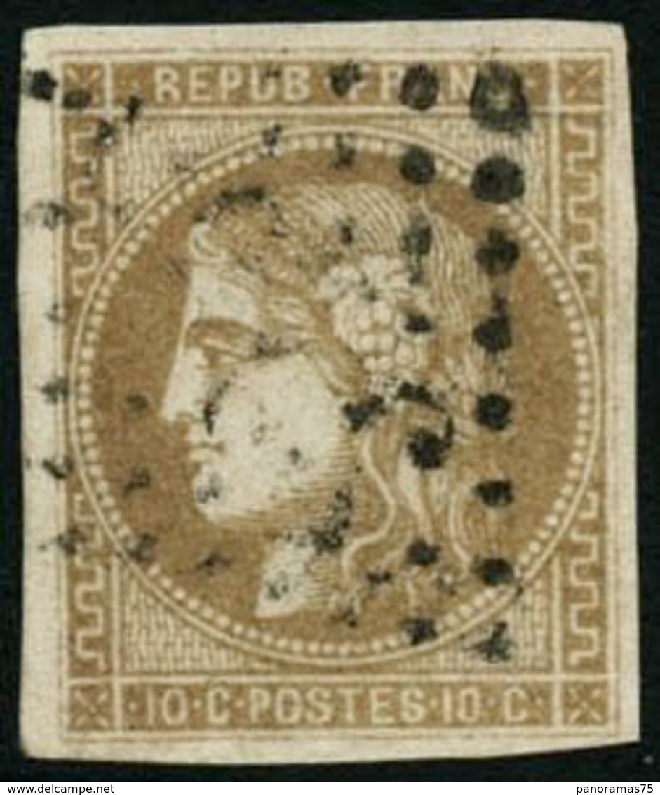 Oblit. N°43Bb 10c Bistre-verdâtre, R2 - TB - 1870 Ausgabe Bordeaux