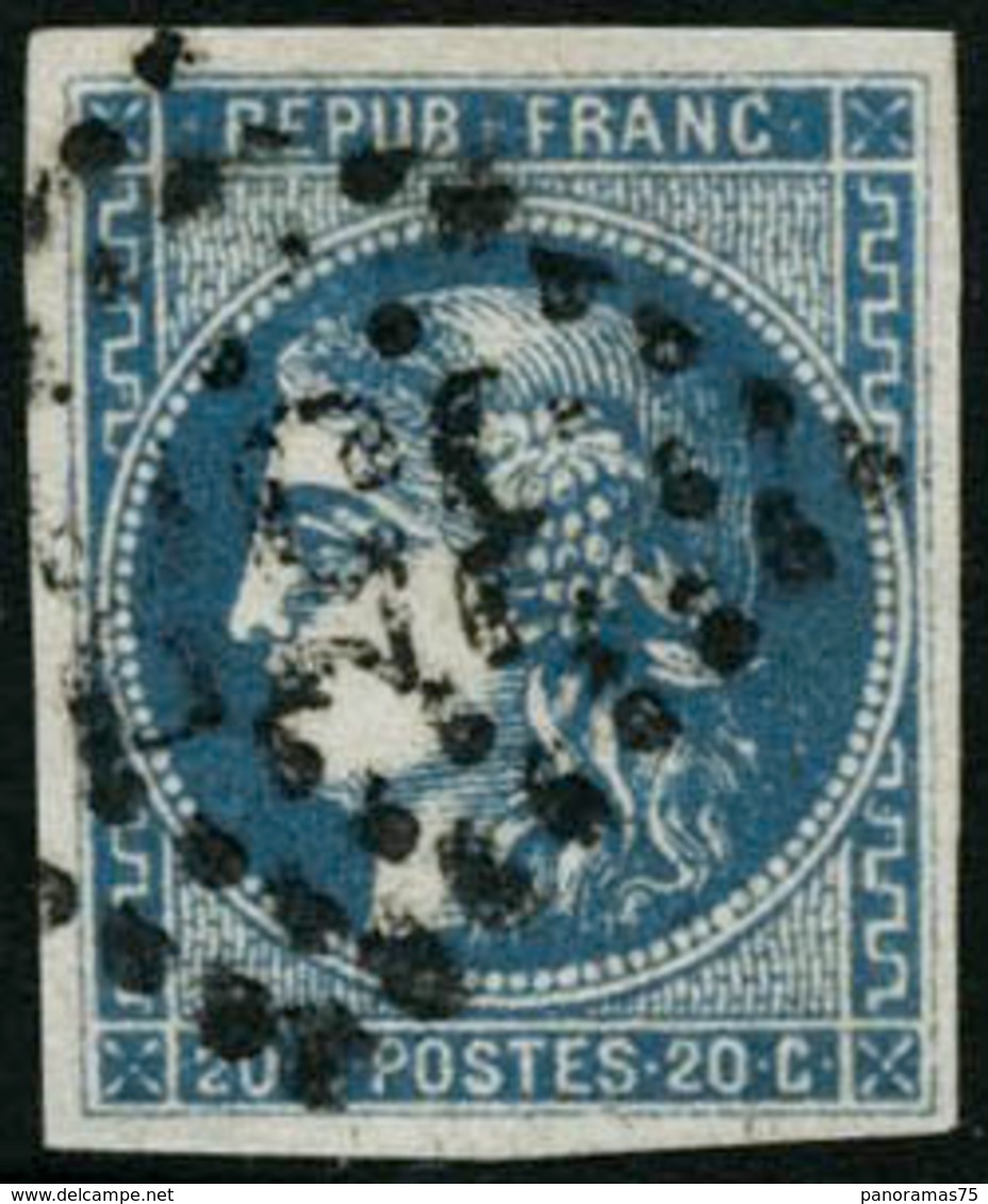 Oblit. N°46Ad 20c Outremer, Type III R1 - TB - 1870 Ausgabe Bordeaux