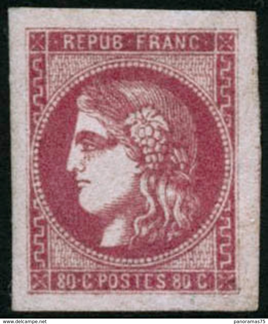 ** N°49 80c Rose, Pièce De Luxe Signé Brun Et Roumet - TB - 1870 Ausgabe Bordeaux