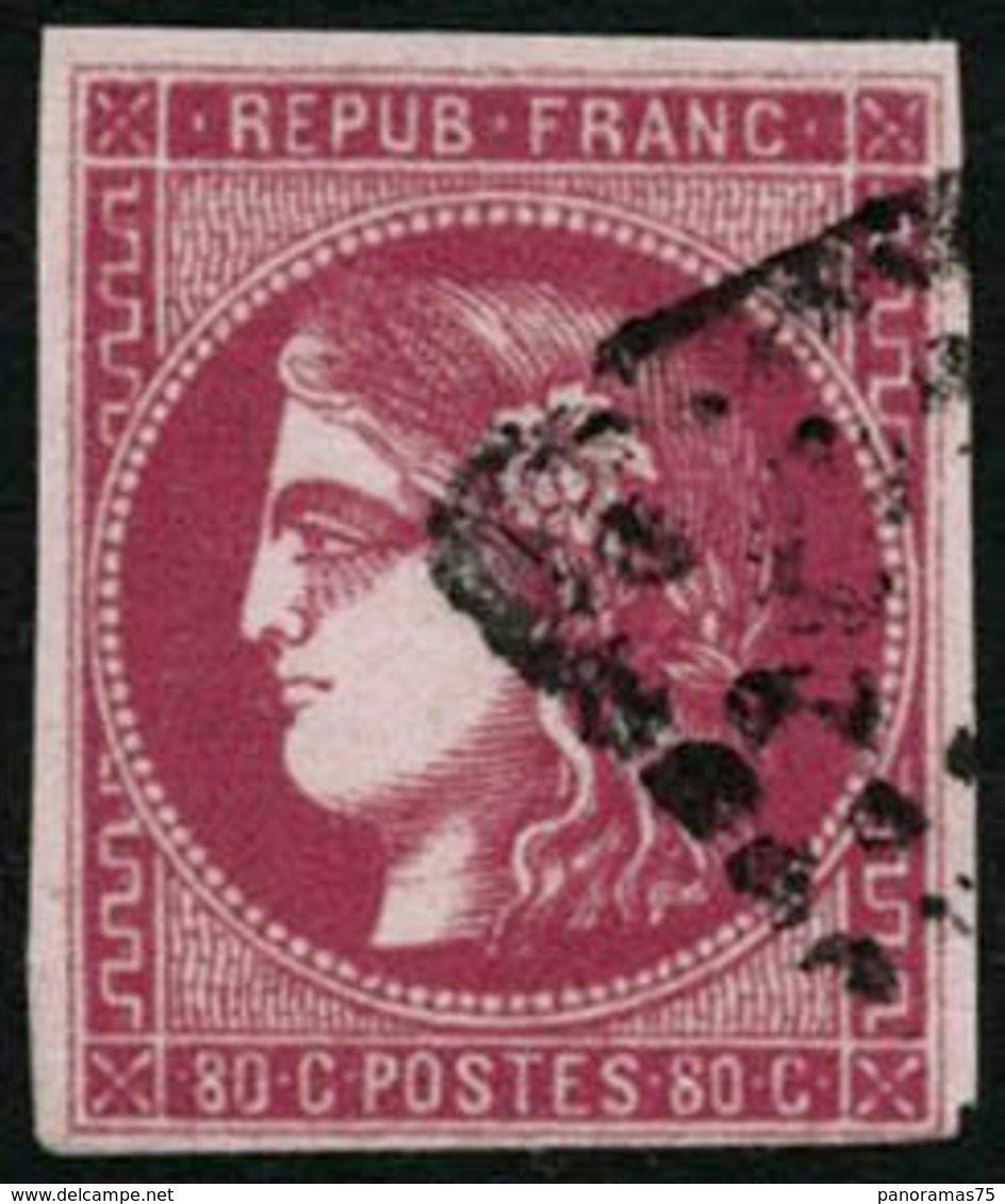 Oblit. N°49b 80c Rose Vif - TB - 1870 Ausgabe Bordeaux