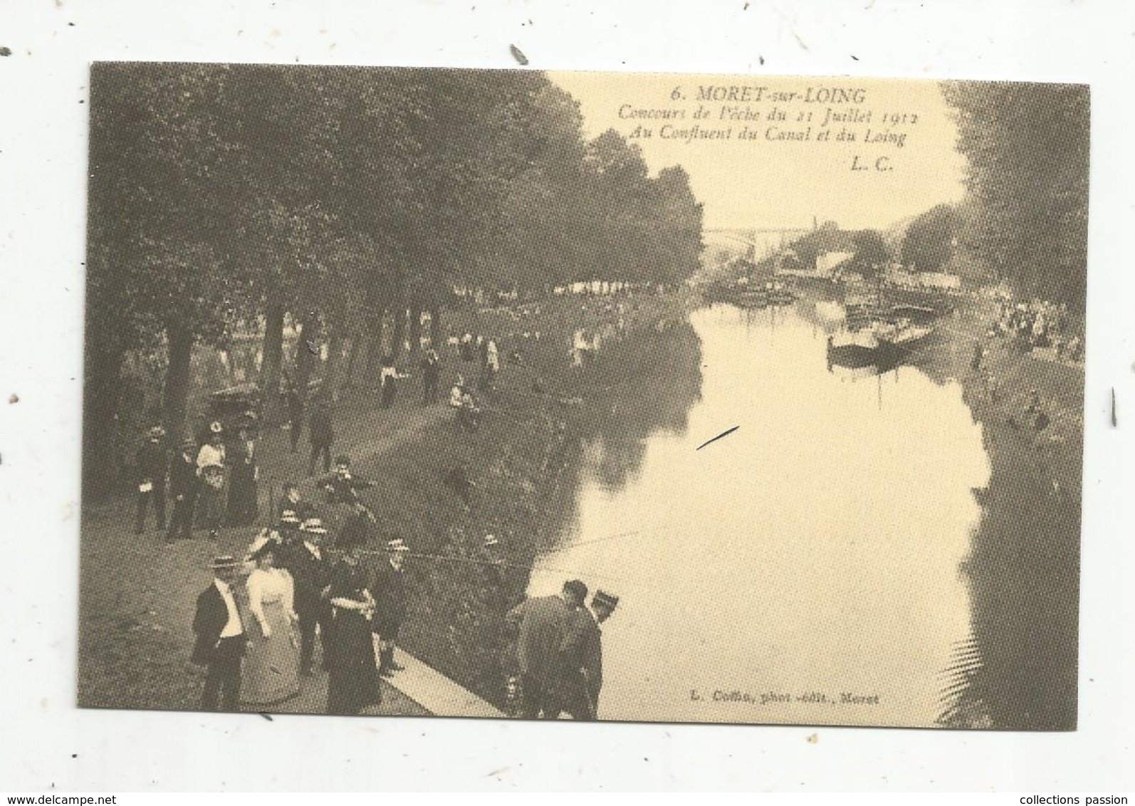 Cp , Reproduction, Sports ,pêche , 77 ,MORET SUR LOING ,concours 1912 - Pêche