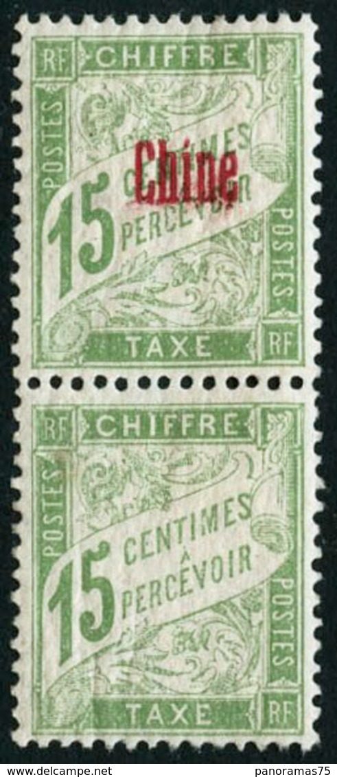 ** N°3 15c Vert (surcharge Carmin) Paire Dont 1 Ex Sans Surcharge, Très RARE Non Répertorié - TB - Sonstige & Ohne Zuordnung