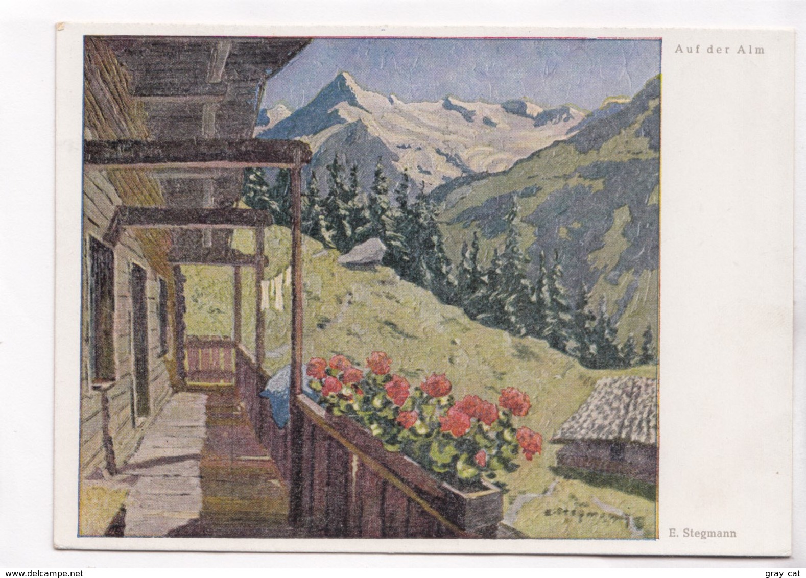 Auf Der Alm, Erich Stegmann, Unused Postcard [22246] - Paintings