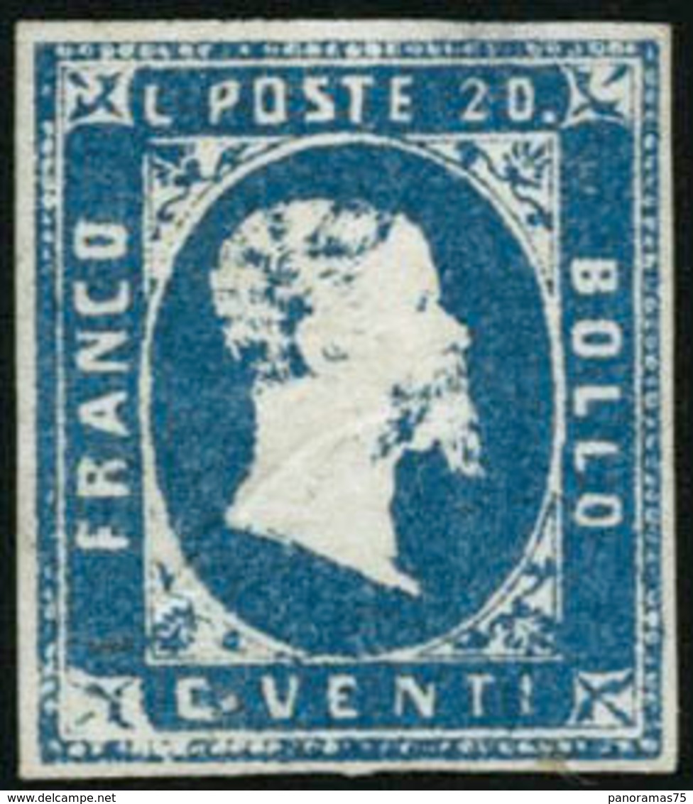 (*) N°2 20c Bleu, Signé Scheller - B - Sardinien