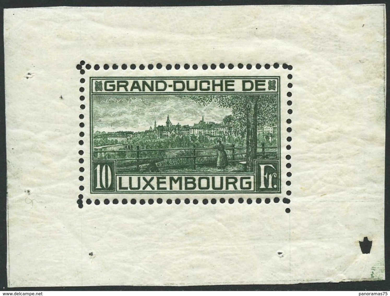 ** N°1A Le Bloc 10F Vert-foncé (1923) - TB - Andere & Zonder Classificatie