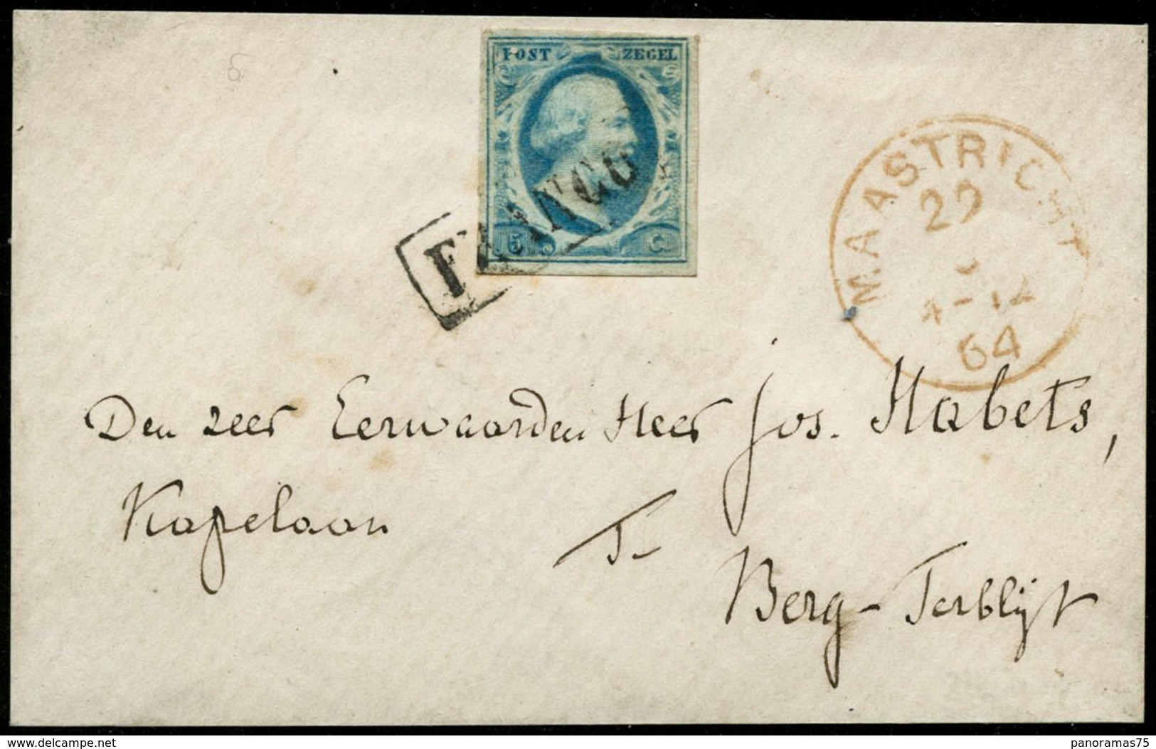 Lettre N°1 5c Bleu S/lettre - TB - Sonstige & Ohne Zuordnung