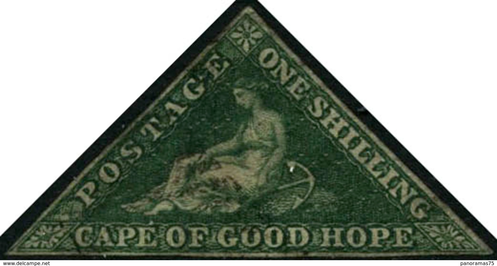 Oblit. N°6 1s Vert Foncé - TB - Kap Der Guten Hoffnung (1853-1904)