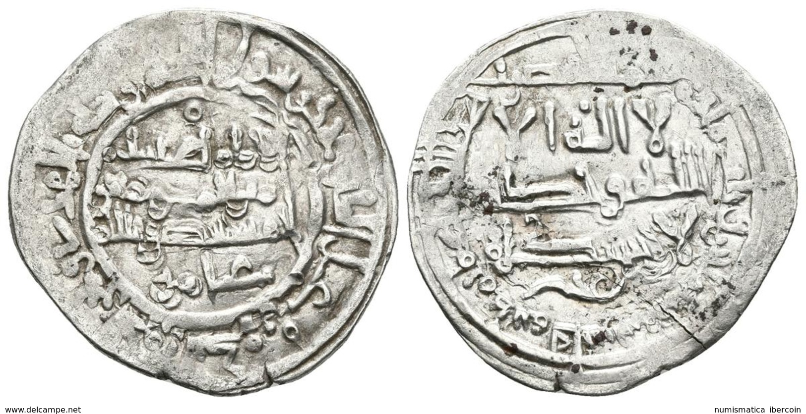 CALIFATO DE CORDOBA. Hisham II. Dirham. 380H. Madinat Fas (Fez). Citando 'Amir. V. 606. Ar. 2,94g. Acuñación Cuidada Par - Islamiques
