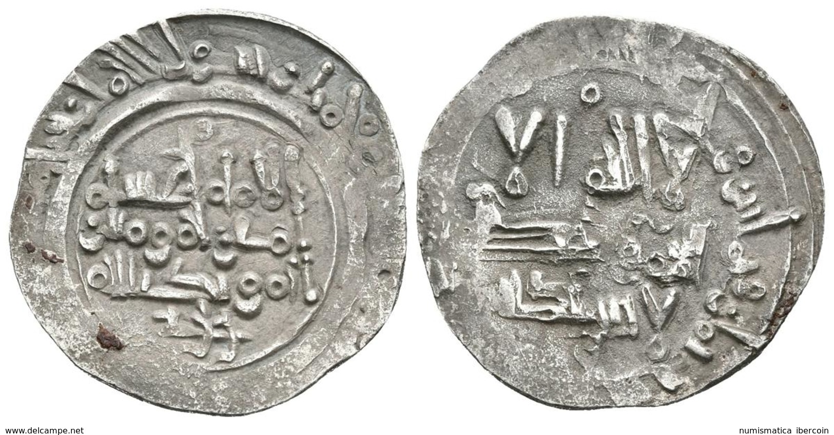 CALIFATO DE CORDOBA. Hisham II. Dirham. 388H. Madinat Fas (Fez). Citando Ziri Ibn 'Atiya. Estas Acuñaciones Se Realizaro - Islamische Münzen