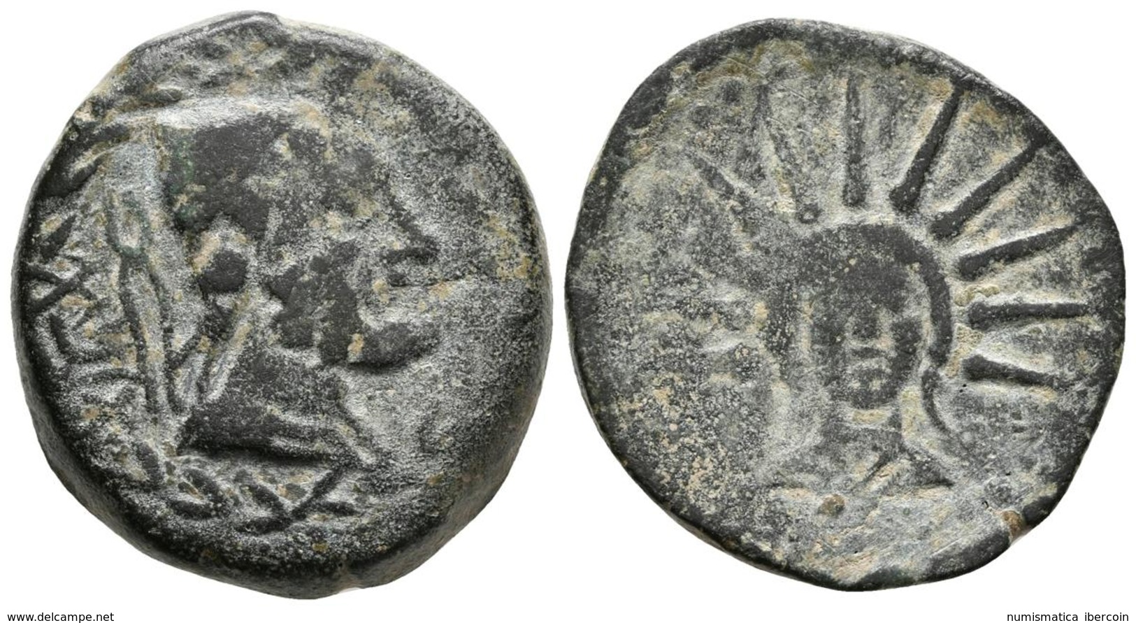 MALACA. As. 200-20 A.C. Málaga. A/ Busto De Vulcano A Derecha Con Birrete Cónico Y Coleta, Detrás Leyenda Y Tenazas. R/  - Celtas