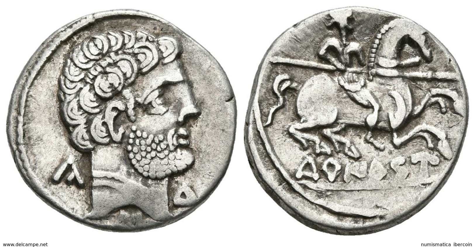 TURIASO. Denario. 120-80 A.C. Tarazona (Zaragoza). A/ Cabeza Masculina A Derecha Con Torque Doble Y Letras Ibéricas Ca.S - Altri & Non Classificati