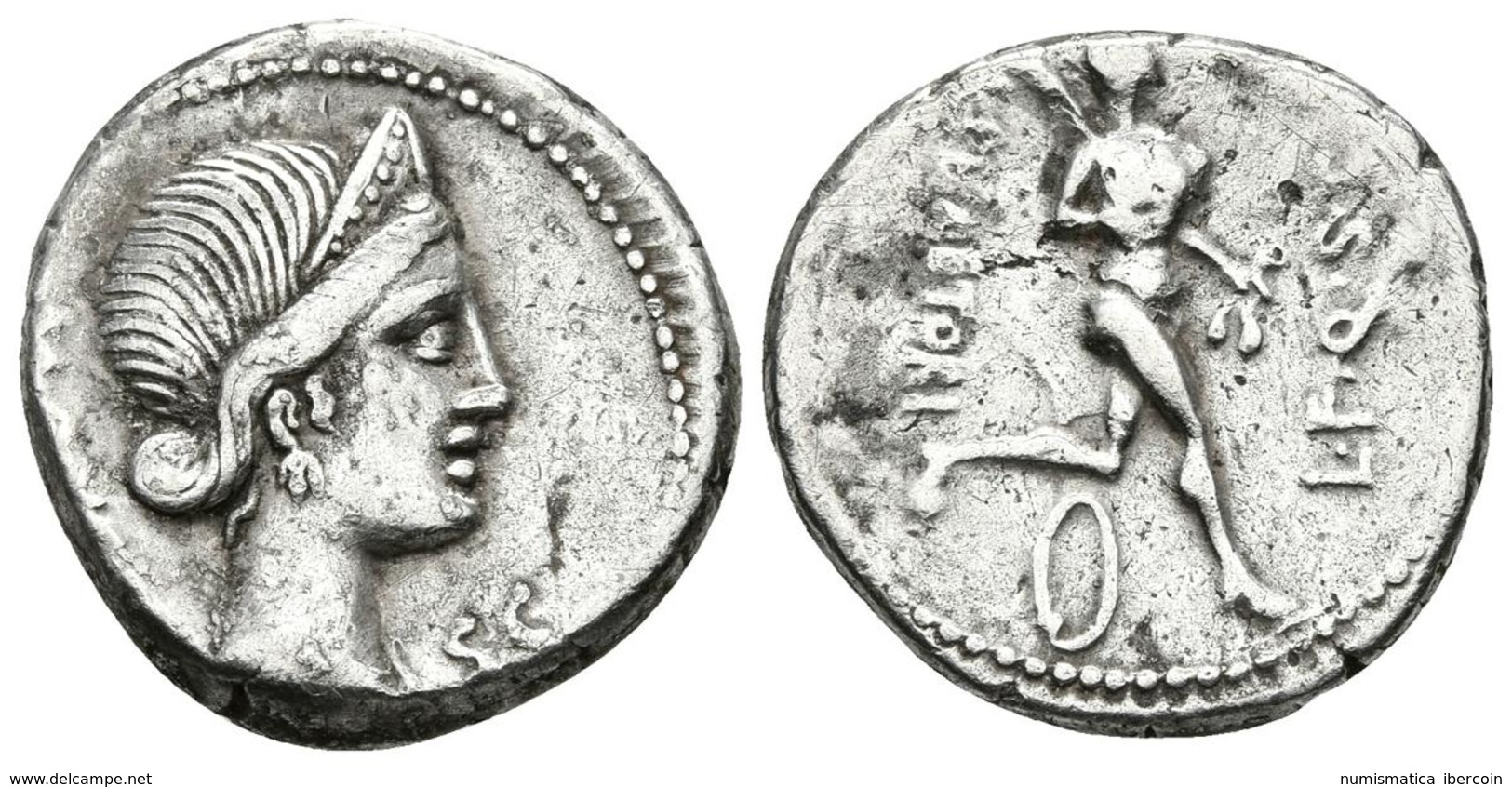 L. PLAETORIUS L. F. CESTIANUS. Denario. 67 A.C. Roma. A/ Busto Drapeado Con Diadema De Juno Moneta A Derecha, Detrás MON - República (-280 / -27)