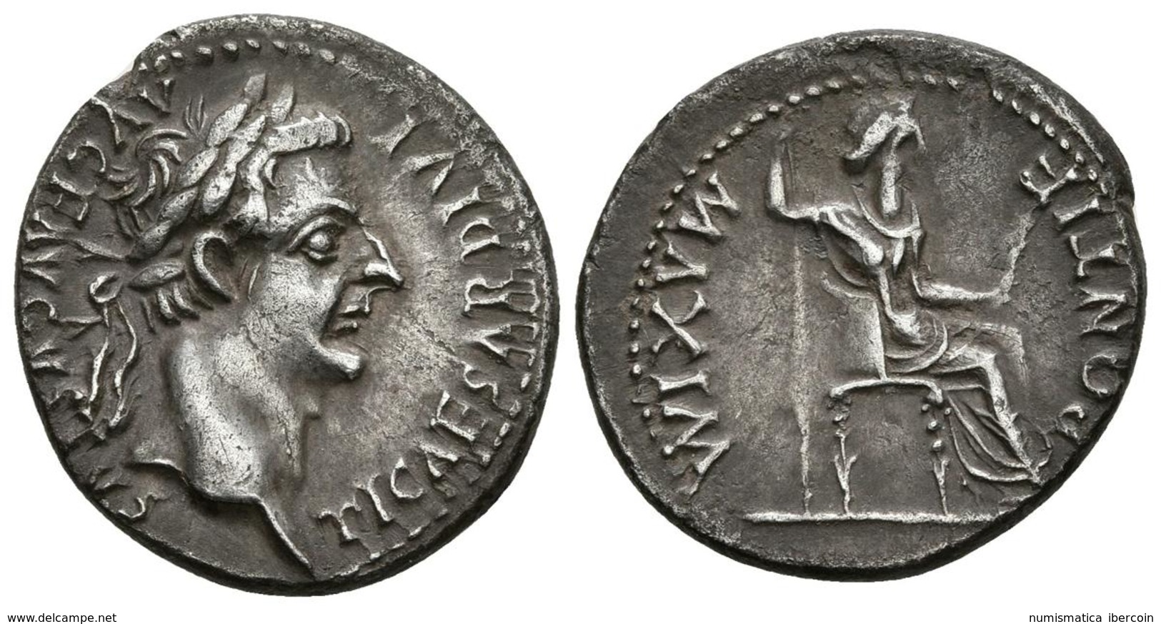 TIBERIO. Denario. 14-37 D.C. Roma. A/ Busto Laureado A Derecha TI CAESAR DIVI AVG F AVGVSTVS. R/ Livia Sentada A Derecha - Autres & Non Classés