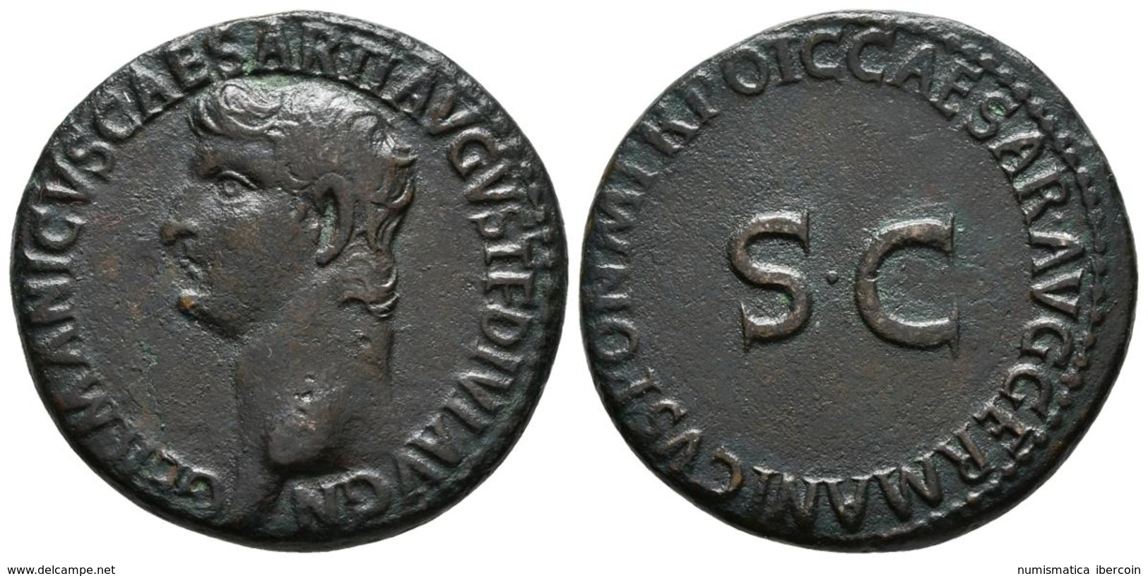 GERMANICO. As. 37-41 A.C. Roma. A/ Busto A Izquierda. GERMANICVS CAESAR TI AVGVST F DIVI AVG N. R/ S C, Alrededor Leyend - Other & Unclassified