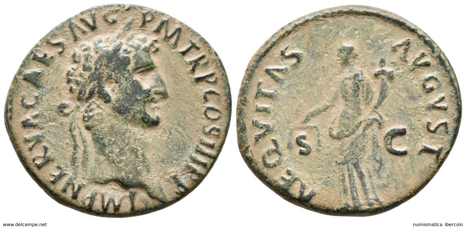 NERVA. As. 96-98 D.C. Roma. A/ Cabeza Laureada A Derecha. IMP NERVA CAES AVG P M TR P COS III P P. R/ Aequitas Estante A - Other & Unclassified