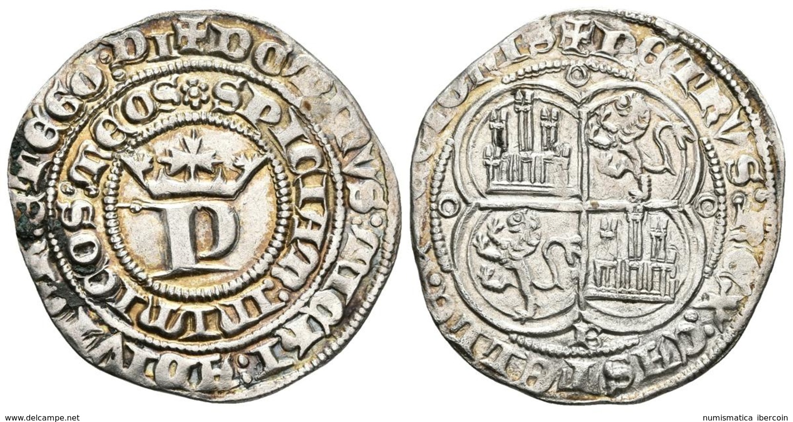 PEDRO I. Real. (1350-1368). Burgos. AB 378. Ar. 3,47g. Preciosa Pátina. EBC-. - Otros & Sin Clasificación