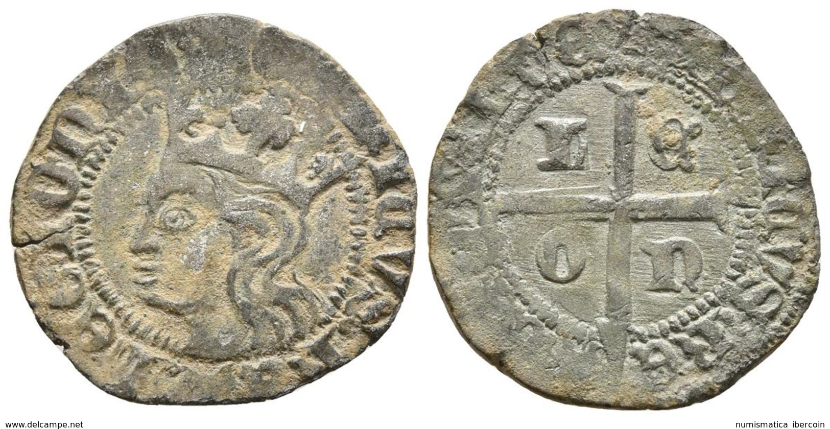 ENRIQUE II. Cruzado. (1368-1379). León. AB 470.1. Ve. 2,00g. MBC+. - Sonstige & Ohne Zuordnung