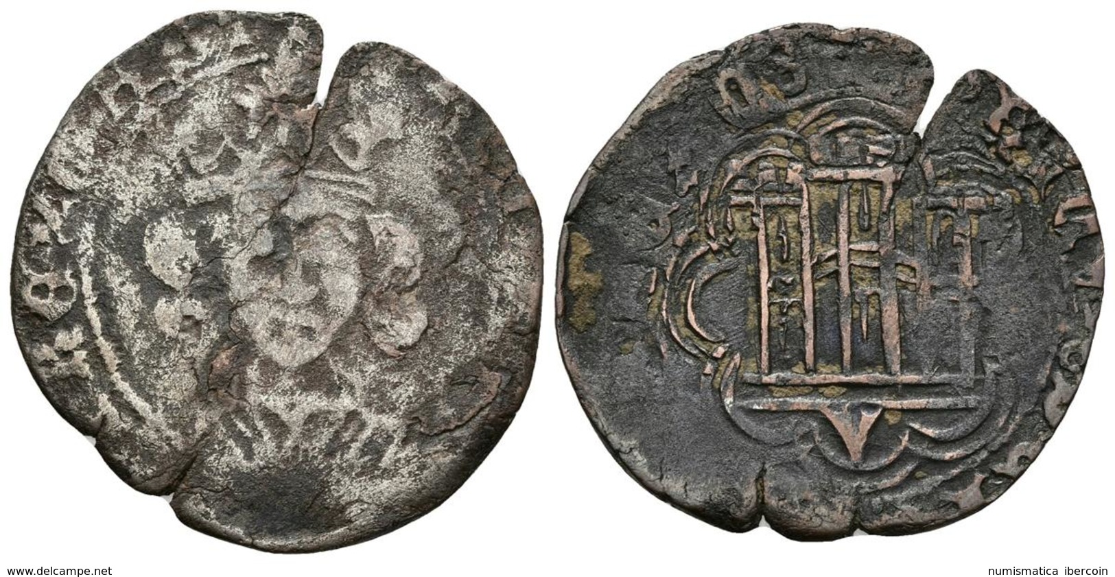 ENRIQUE IV. Cuartillo. (1454-1474). Villalón. AB 759. Ve. 2,77g. Grieta. BC+. Escasa. - Otros & Sin Clasificación