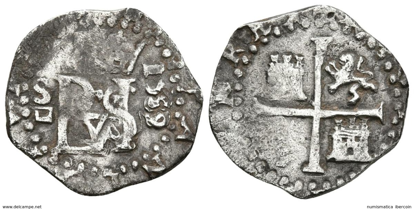 FELIPE II. 1/2 Real. 1589. Sevilla D Cuadrada. Cal-739. Ar. 1,65g. MBC. Escasa. - Otros & Sin Clasificación