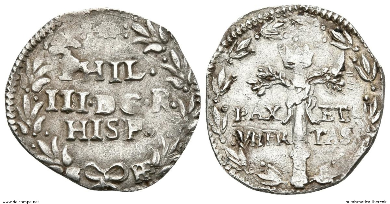 FELIPE III. 1 Carlino/3 Cinquine. S/D. Nápoles C/FF. Cru.C.G. 4392; Varesi 212.1. Ar. 2,01g. MBC+. Escasa. - Other & Unclassified