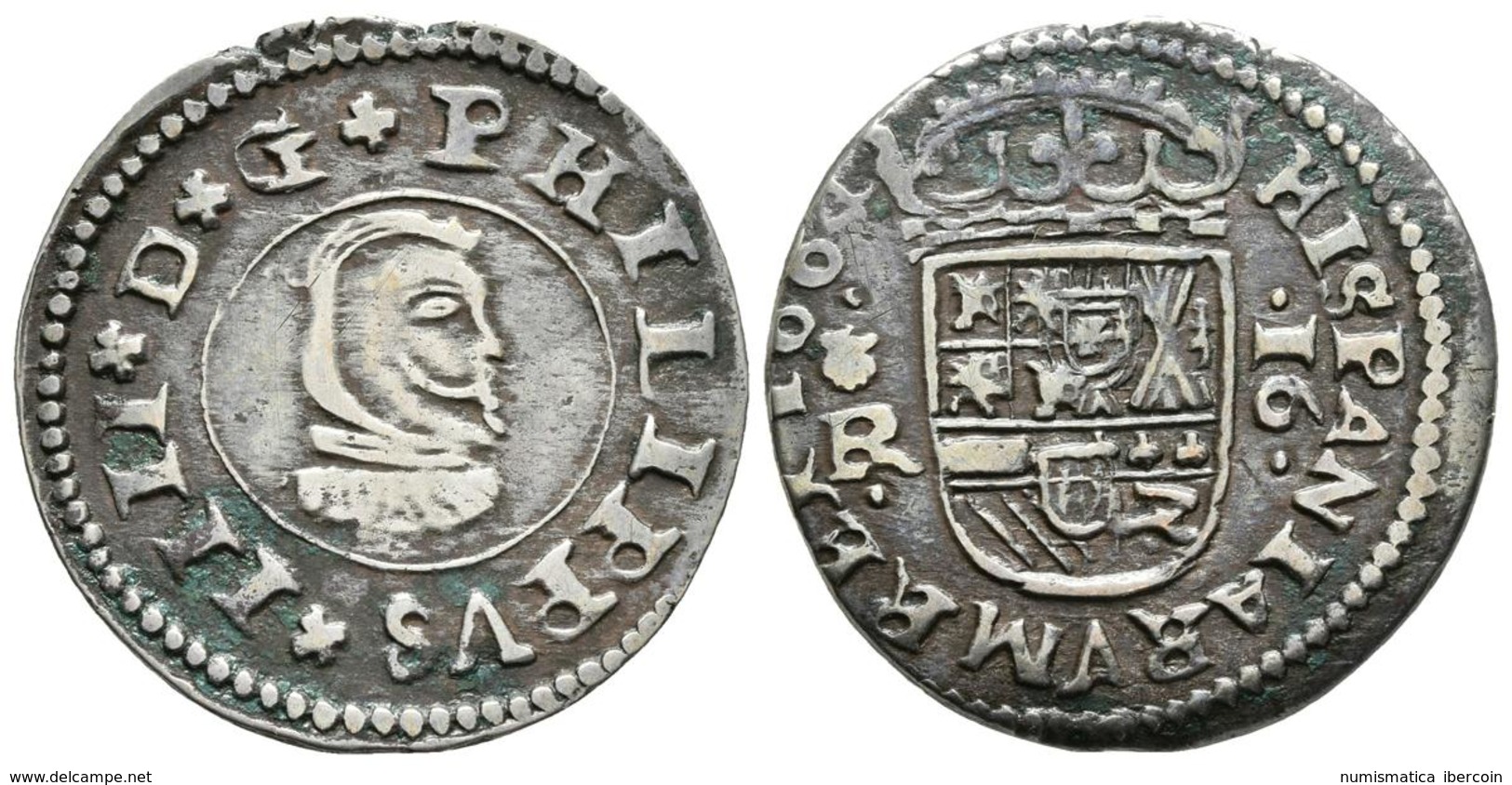 FELIPE IV. 16 Maravedís. 1664. Coruña R. Cal-1302; J.S. M-132. Ae. 4,52g. Plateada. MBC+. - Autres & Non Classés