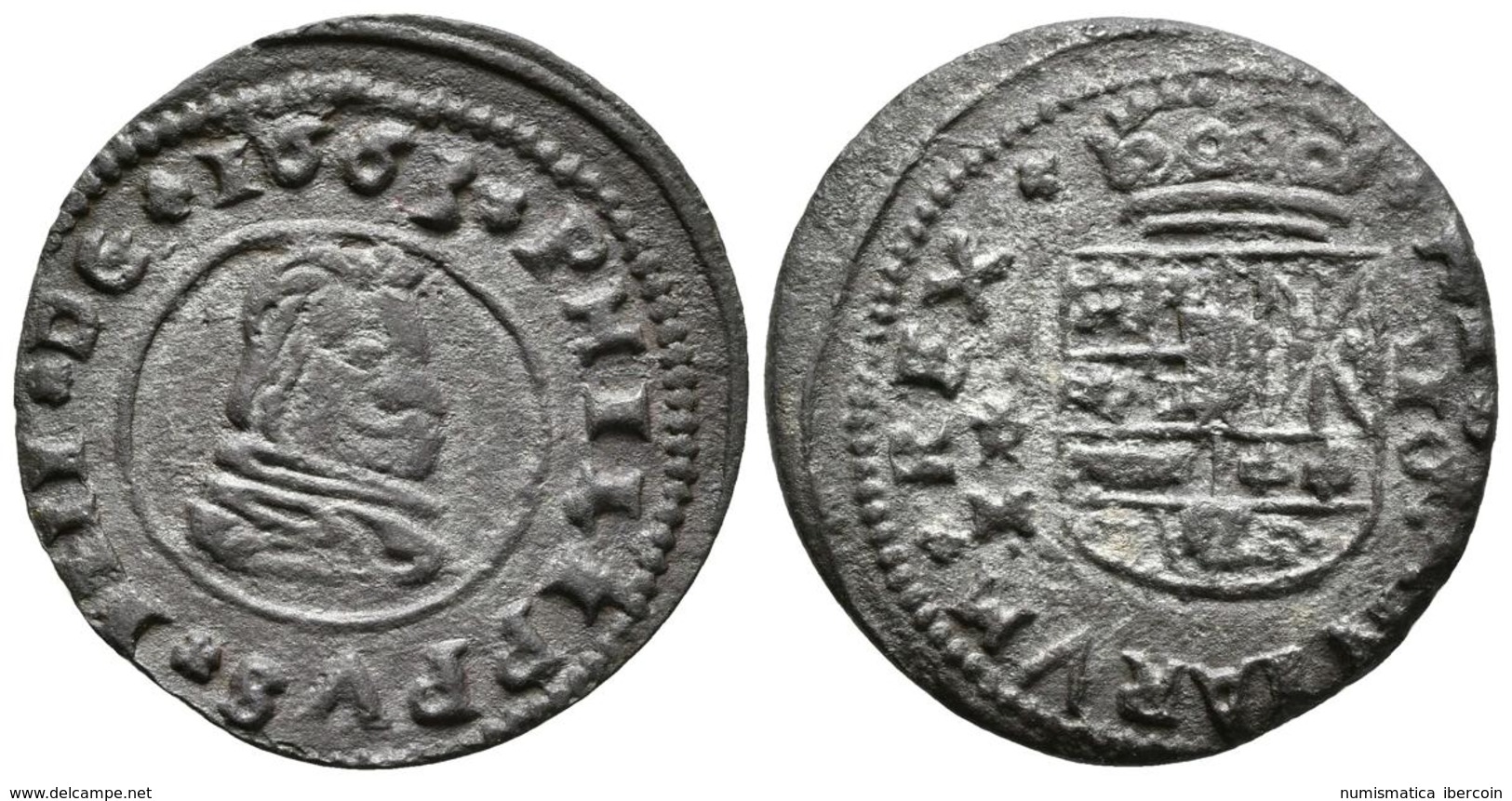 FELIPE IV. 16 Maravedís. 1661. Segovia BR. Cal-1508; J.S. M-516. Ae. 5,15g. Conserva Gran Parte Del Plateado Original. M - Otros & Sin Clasificación