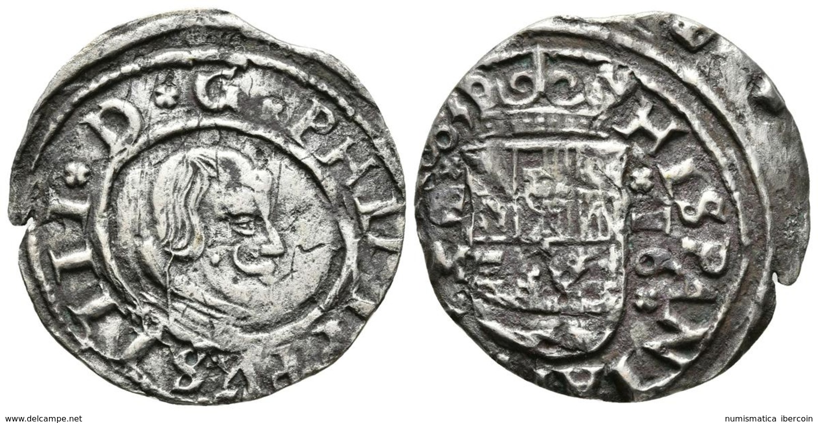 FELIPE IV. 16 Maravedís. 1663. Valladolid M. Jirones Abiertos A Derecha. Cal-1672; J.S. M-806. Ae. 3,34g. Conserva Gran  - Other & Unclassified