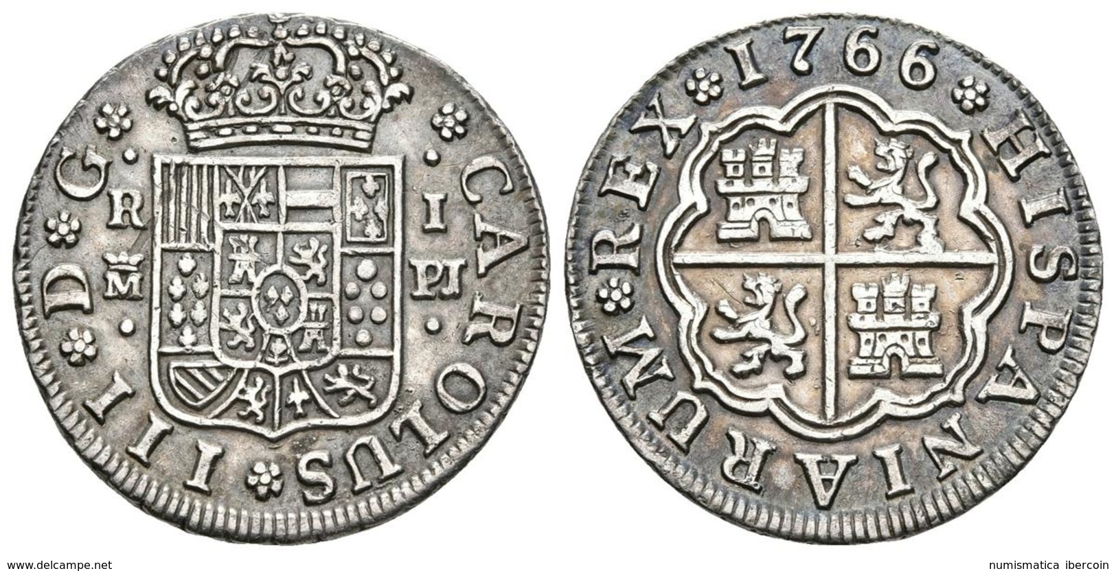 CARLOS III. 1 Real. 1766. Madrid PJ. Cal-1517. Ar. 2,87g. Ligera Pátina. MBC+. - Other & Unclassified