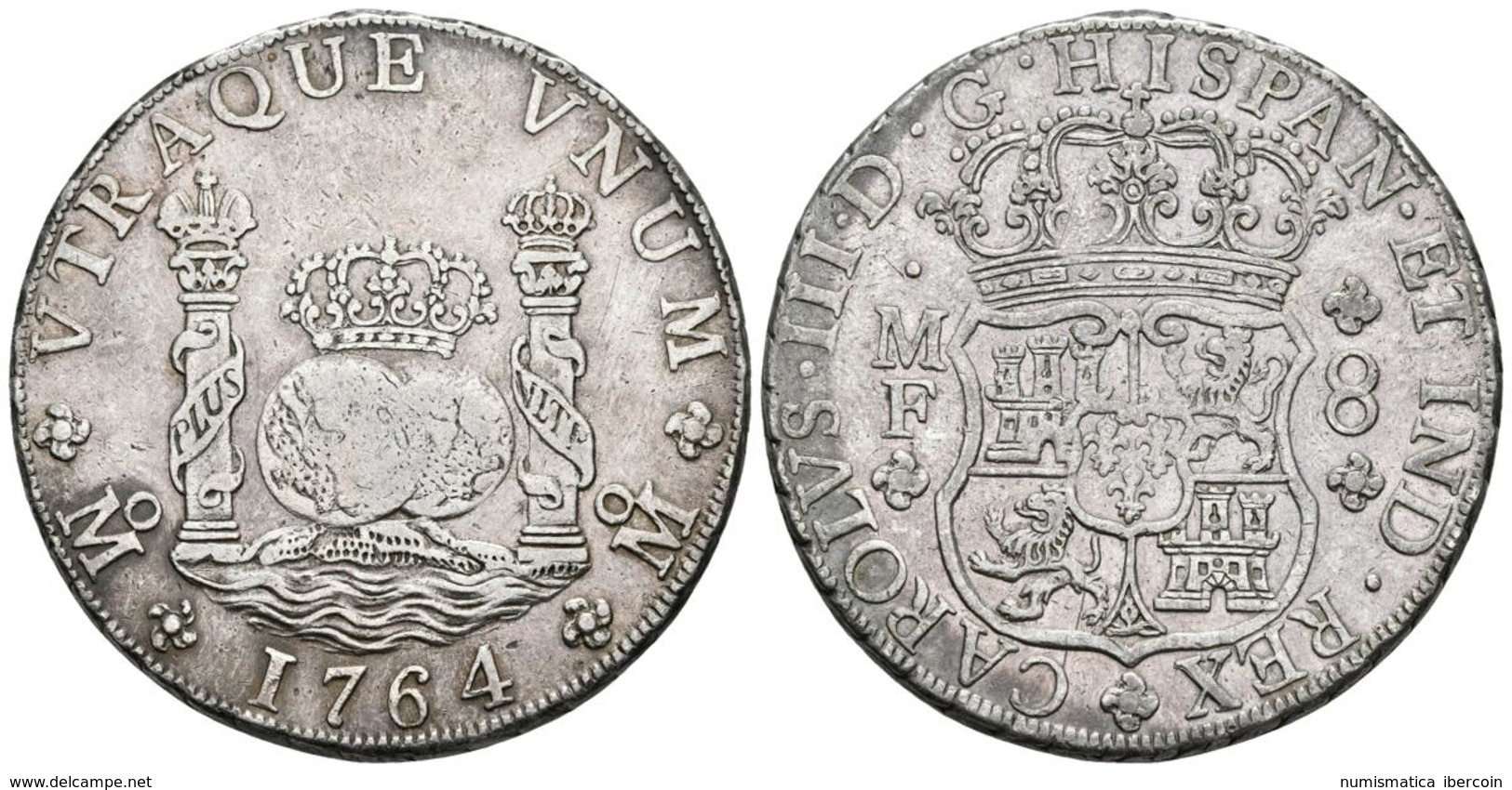 CARLOS III. 8 Reales. 1764. México MF. Columnario. Cal-899. Ar. 26,96g. Soldadura En El Canto. MBC+. - Other & Unclassified