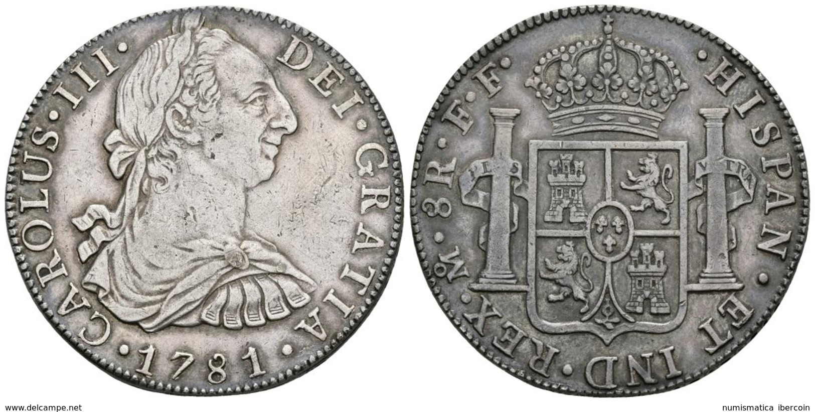 CARLOS III. 8 Reales. 1781. México FF. Cal-931. Ar. 26,61g. Bonita Pátina. MBC+. - Other & Unclassified