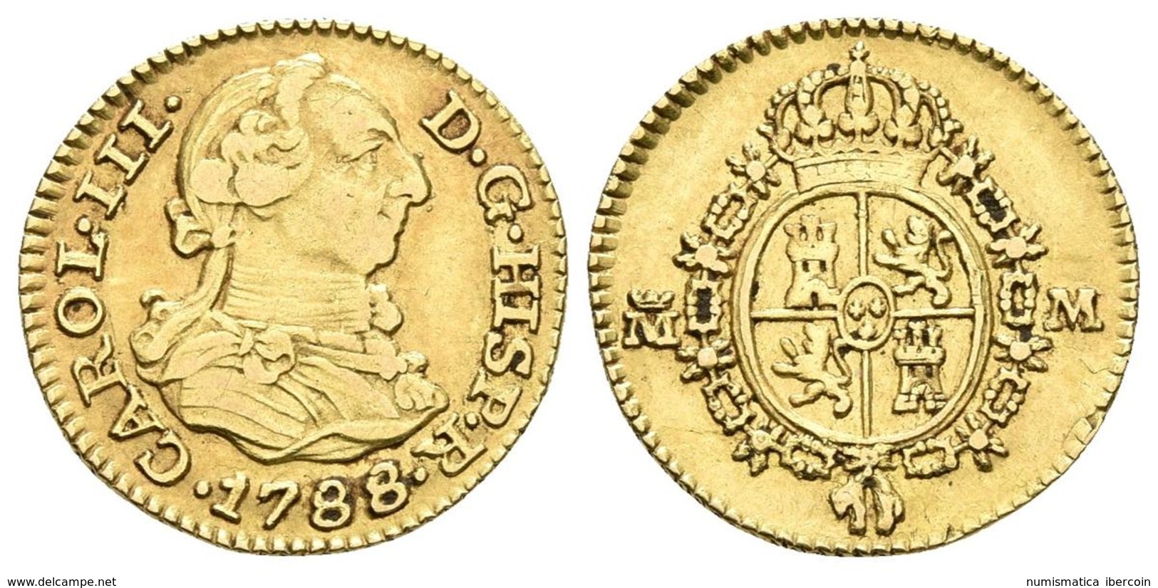 CARLOS III. 1/2 Escudo. 1788. Madrid M. Cal-781. Au. 1,78g. MBC. - Autres & Non Classés