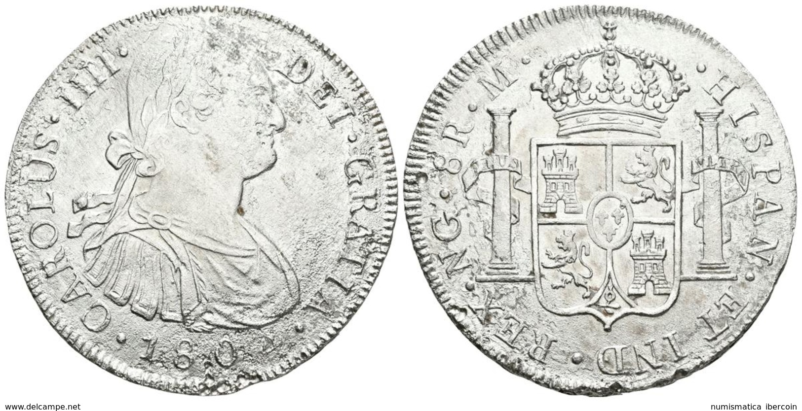 CARLOS IV. 8 Reales. 1804. Guatemala M. Cal-635. Ar. 25,86g. Oxidaciones Marinas. MBC-. Escasa. - Other & Unclassified